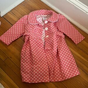 Bonnie Baby dress coat, pink with white polka dots 24 months